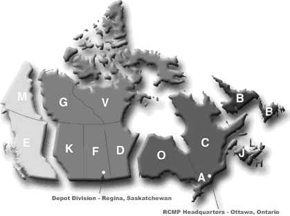 Appendix C: Map of RCMP Divisions